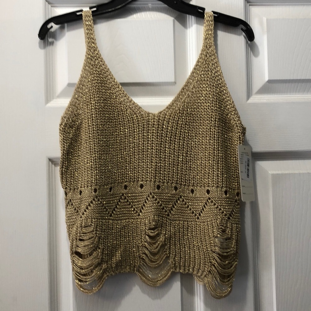 Gold knit tank. Made in Italy